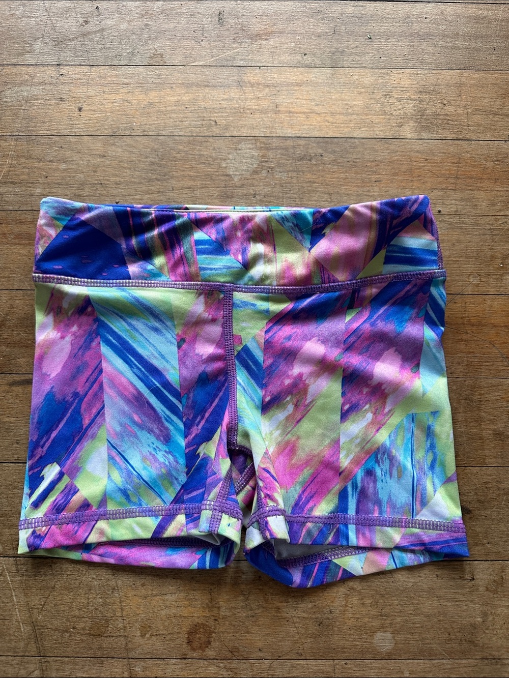90 Degree by Reflex Multicolor Tie-Dye Girls Athletic Shorts